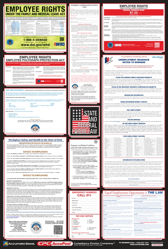 LABOR LAW POSTERS - FEDERAL-STATE LABOR LAW POSTER | STATE: Utah